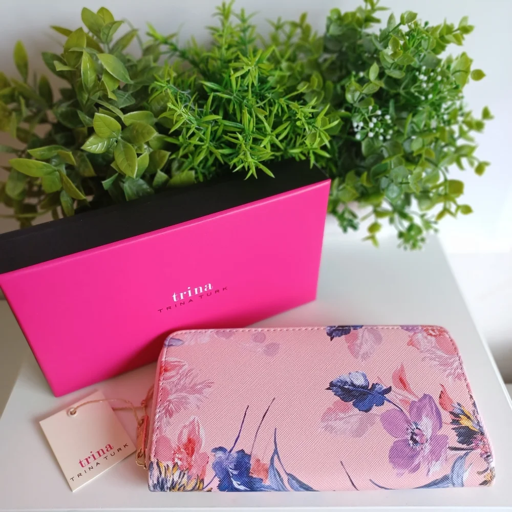 Trina Turk Pink Floral Multi-Compartment Wallet